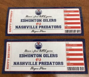 Edmonton Oilers vs Nashville Predators Gift Ticket Idea - Printable Template - DIY at home - Instant Download