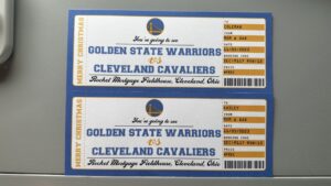 Printable Golden State Warriors vs Cleveland Cavaliers Gift Tickets - Editable Templates