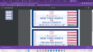 New York Giants Gift Vouchers