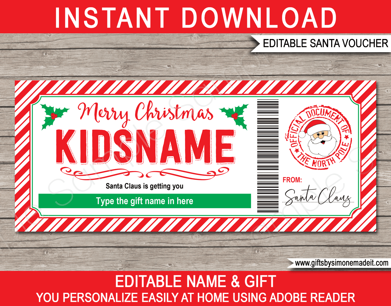 Santa Gift Certificate Template