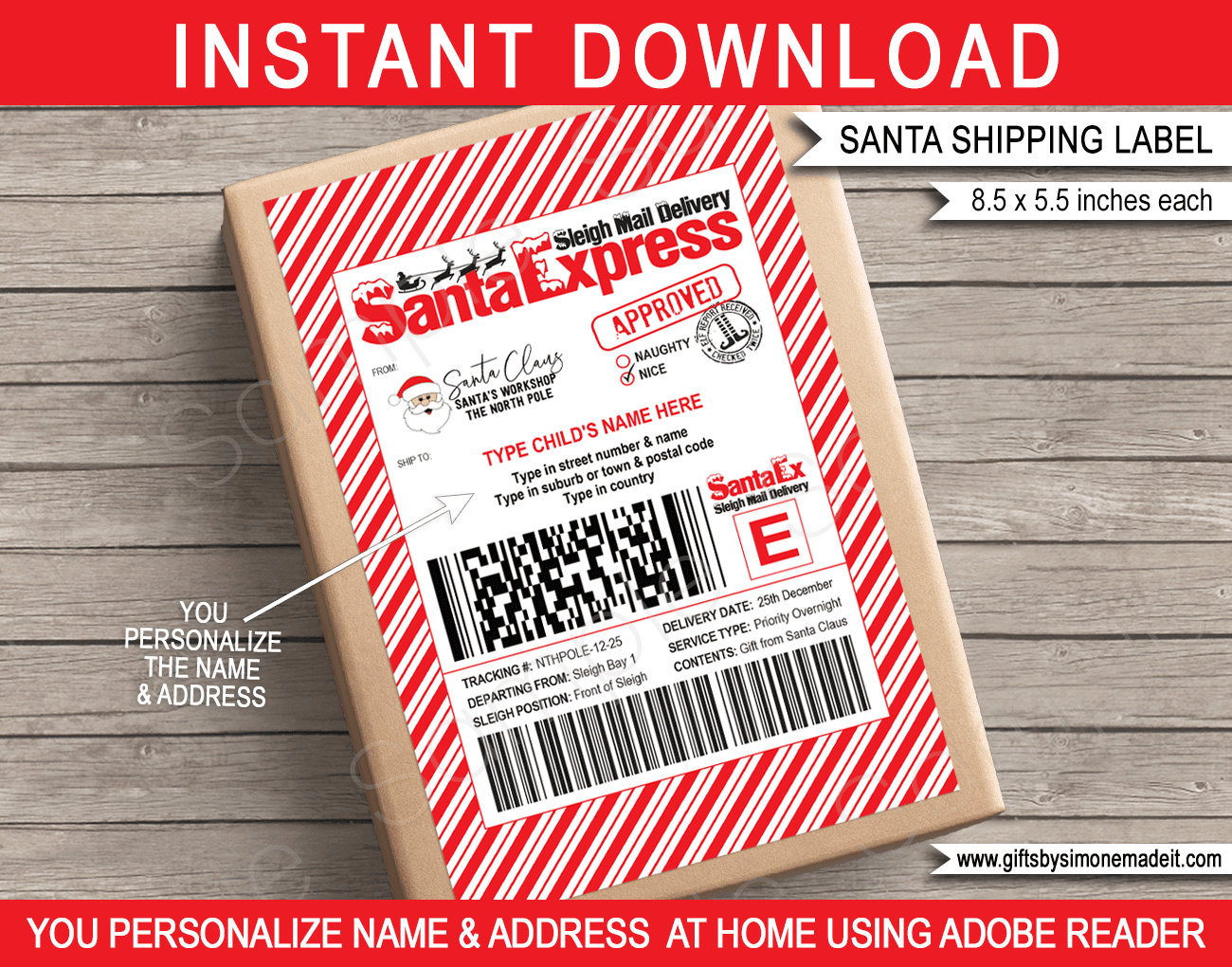 Printable Christmas Mail Tags Template