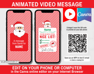 Santas Nice List Video Message Template | Animated Christmas Note for Kids from Santa Claus