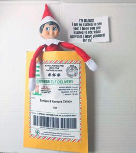 Elf on the Shelf Arrival Idea - USPS Shipping Label