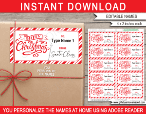 Printable Christmas Mail Tags Template